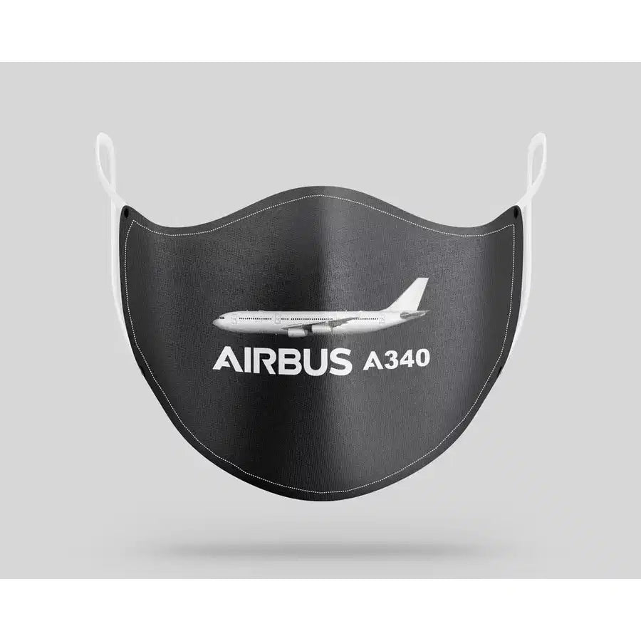 The Airbus A340 aviation face mask in breathable cotton blend.