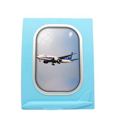 ANA's Boeing 777 aviation design on durable resin with glass face airplane window photo frame.
