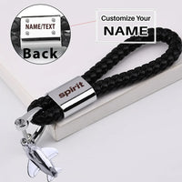 Thumbnail for Spirit Airlines aviation design on premium leather car leather car key chain.