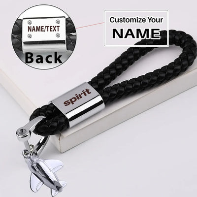 Spirit Airlines aviation design on premium leather car leather car key chain.