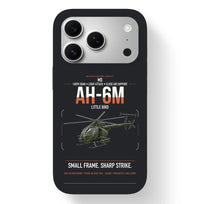 Thumbnail for MD AH-6M Little Bird design on black magsafe iphone case, for iPhone 17 Pro