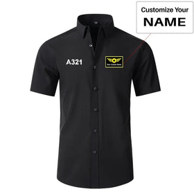 Airbus A321 Flat Text Short & Long Sleeve Shirts