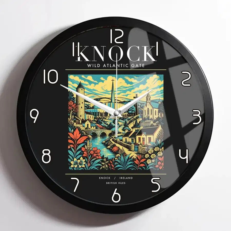 KNOCK - Poster - Wall Clock Framed - Black
