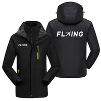 Thumbnail for Flying aviation design printed on heavyweight insulated shell with snow cuffs thick ski jacket.