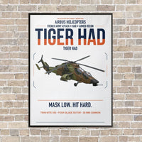 Thumbnail for Airbus Helicopters Tiger HAD vertical canvas print - framed - white background