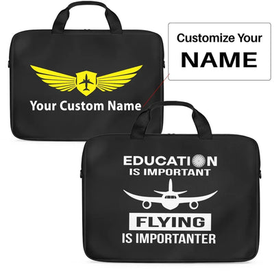 Flying is Importanter Laptop & Tablet aviation print laptop & tablet bag, padded polyester.