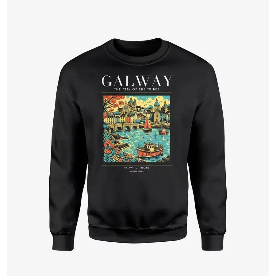 GALWAY - Poster - Sweatshirt - Black
