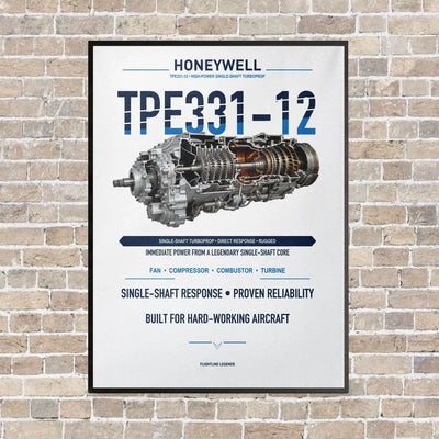 TPE331-12 vertical canvas print - framed - white background