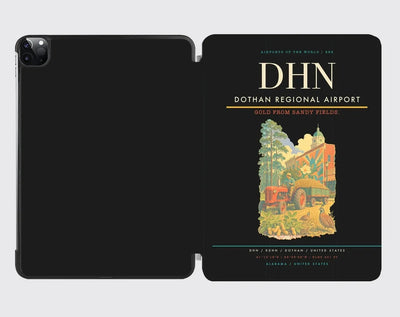 Dothan Regional Airport (DHN) design on black ipad tablet case