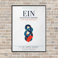 Thumbnail for Eindhoven Airport EIN vertical canvas print - framed - white background