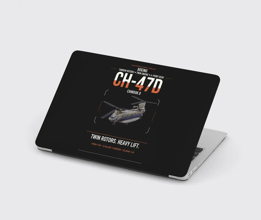 Boeing CH-47D design on black MacBook case
