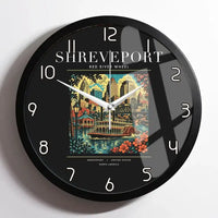 Thumbnail for SHREVEPORT - Poster - Wall Clock Framed - Black