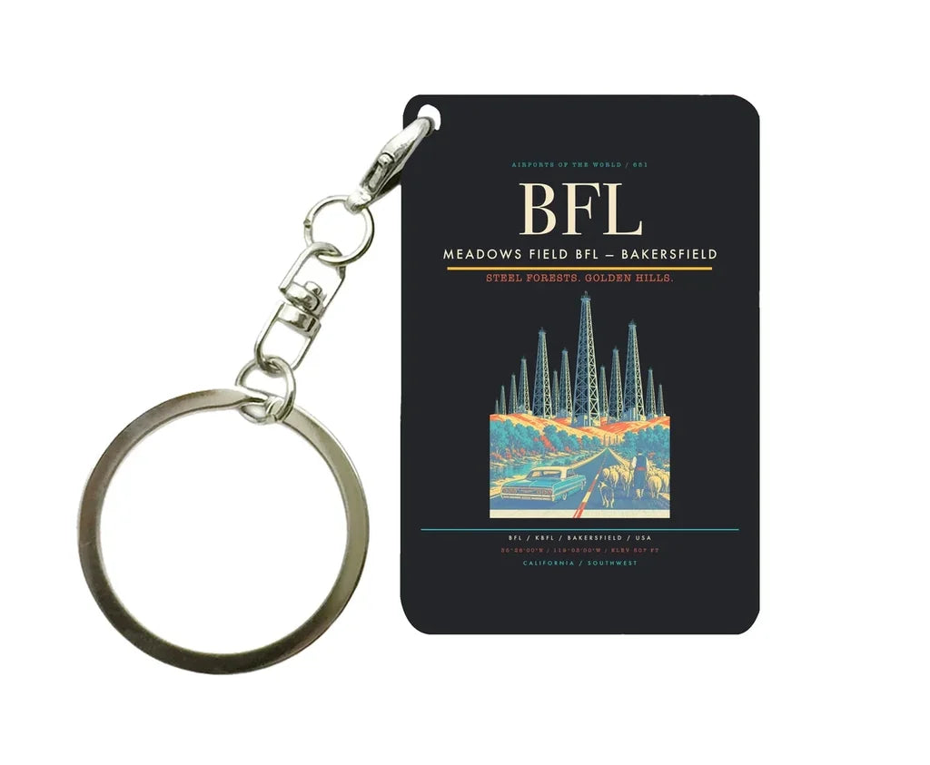 Meadows Field (BFL) design on black key chain