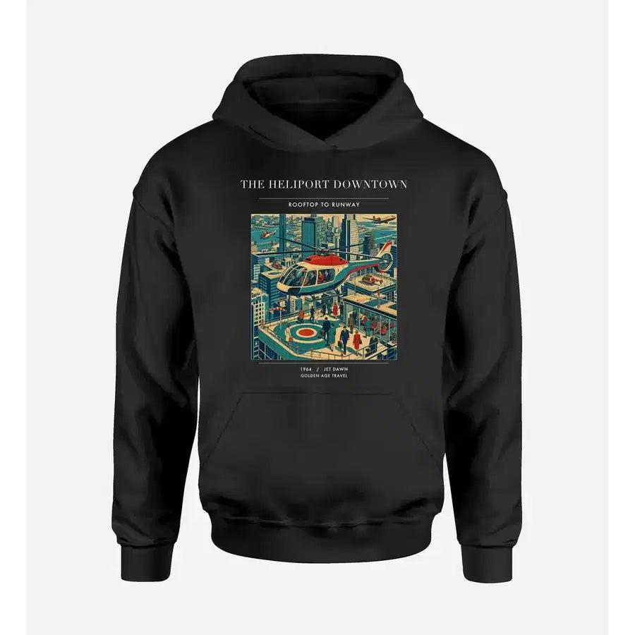 VINTAGE G4127 - The Heliport Downtown - Premium Hoodie design on black premium