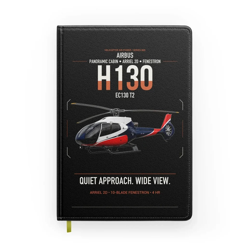 Airbus H130 design on black notebook