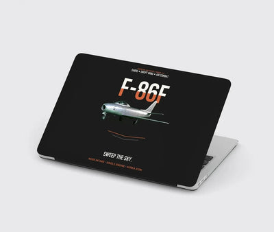 F-86F Sabre Sweep The Sky design on black MacBook case