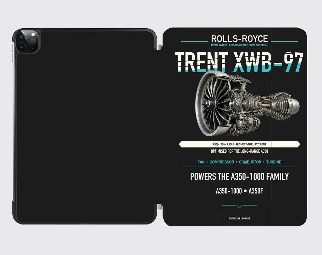 TRENT XWB-97 design on black ipad tablet case