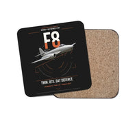 Thumbnail for Gloster Meteor F8 design on black 1 piece coaster