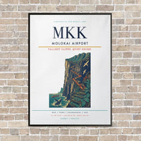 Thumbnail for Molokai Airport MKK vertical canvas print - framed - white background