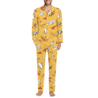 Thumbnail for Super Drawings of Airplanes men button pajamas - view 1