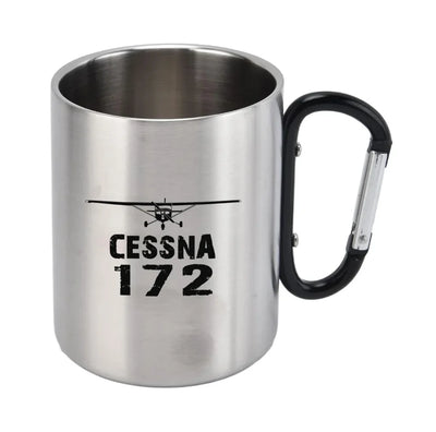 Cessna 172 & Plane aviation design on outdoor mug, durable insulated construction.