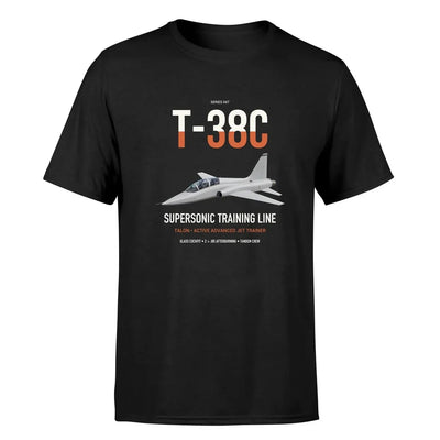 T-38C Talon design on black double-side t-shirt, single-side print