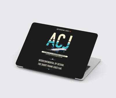 Airbus ACJ319neo design on black MacBook case
