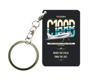 Thumbnail for Cessna A188B AgTruck design on black designed key chain, double-side print