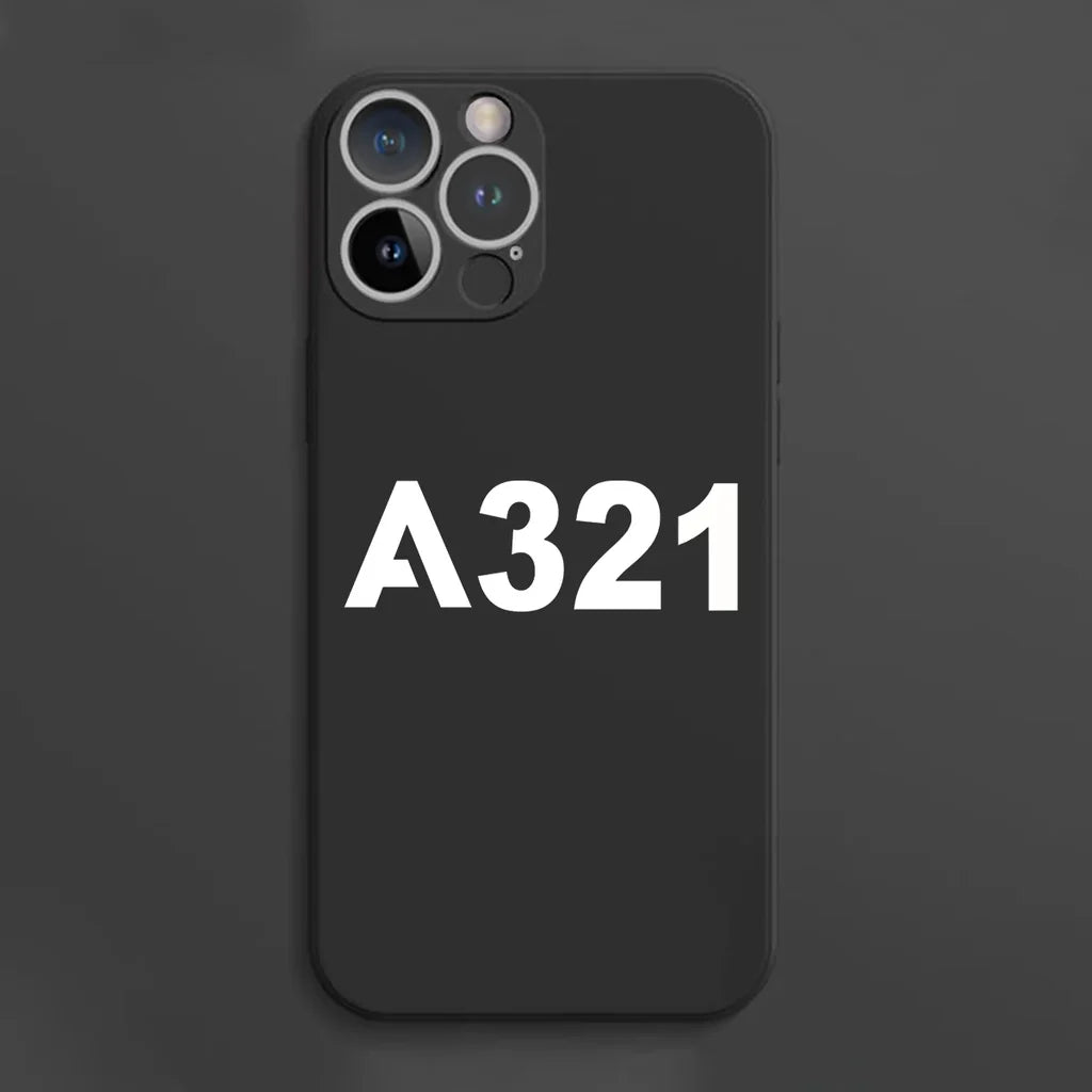 Airbus A321 Flat Text aviation print soft silicone iPhone case, fits iPhone.