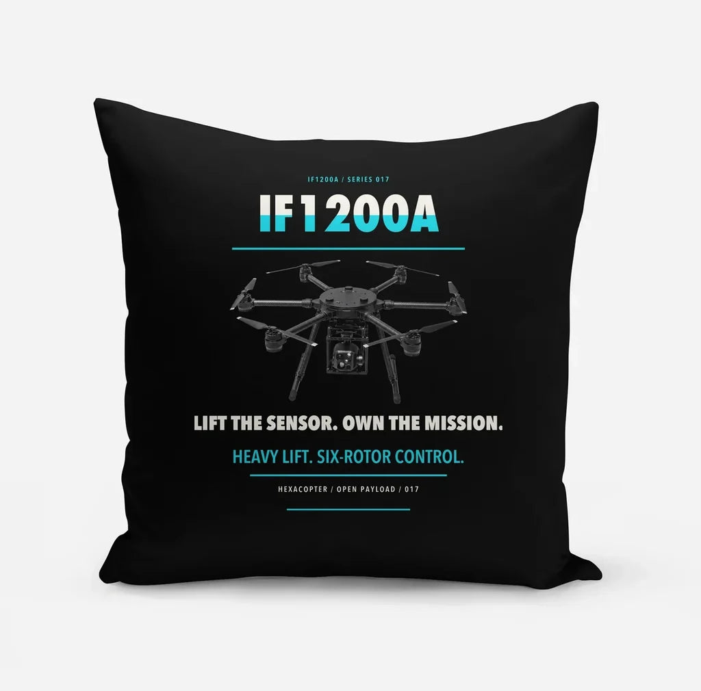Inspired Flight IF1200A design on black pillow