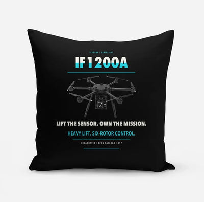 Inspired Flight IF1200A design on black pillow