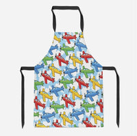 Thumbnail for Funny Airplanes aviation design on durable cotton blend kitchen apron.