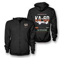 Thumbnail for KA-6D Intruder design on black premium zipped hoodie, double-side print