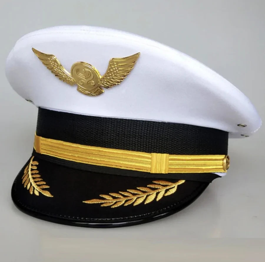 Super Quality Different Style Airline Pilot Hats (6) aviation design on crisp poplin cotton with epaulettes pilot uniform.