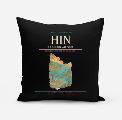 Sacheon Airport (HIN) design on black pillow