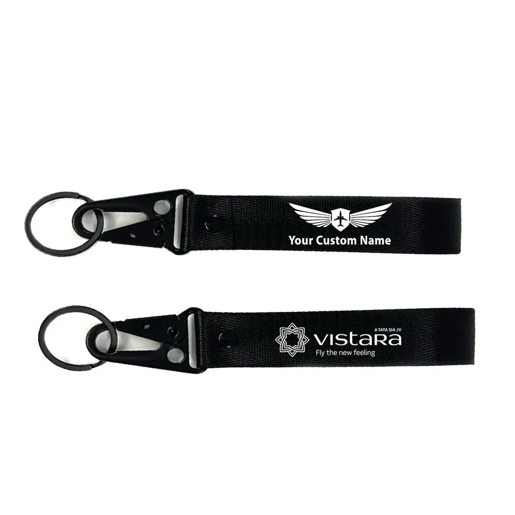 Vistara Airlines aviation hawk-shaped key chain, durable metal alloy.
