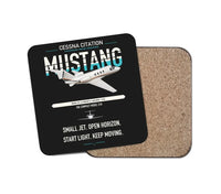 Thumbnail for Cessna Citation Mustang design on black 1 piece coaster