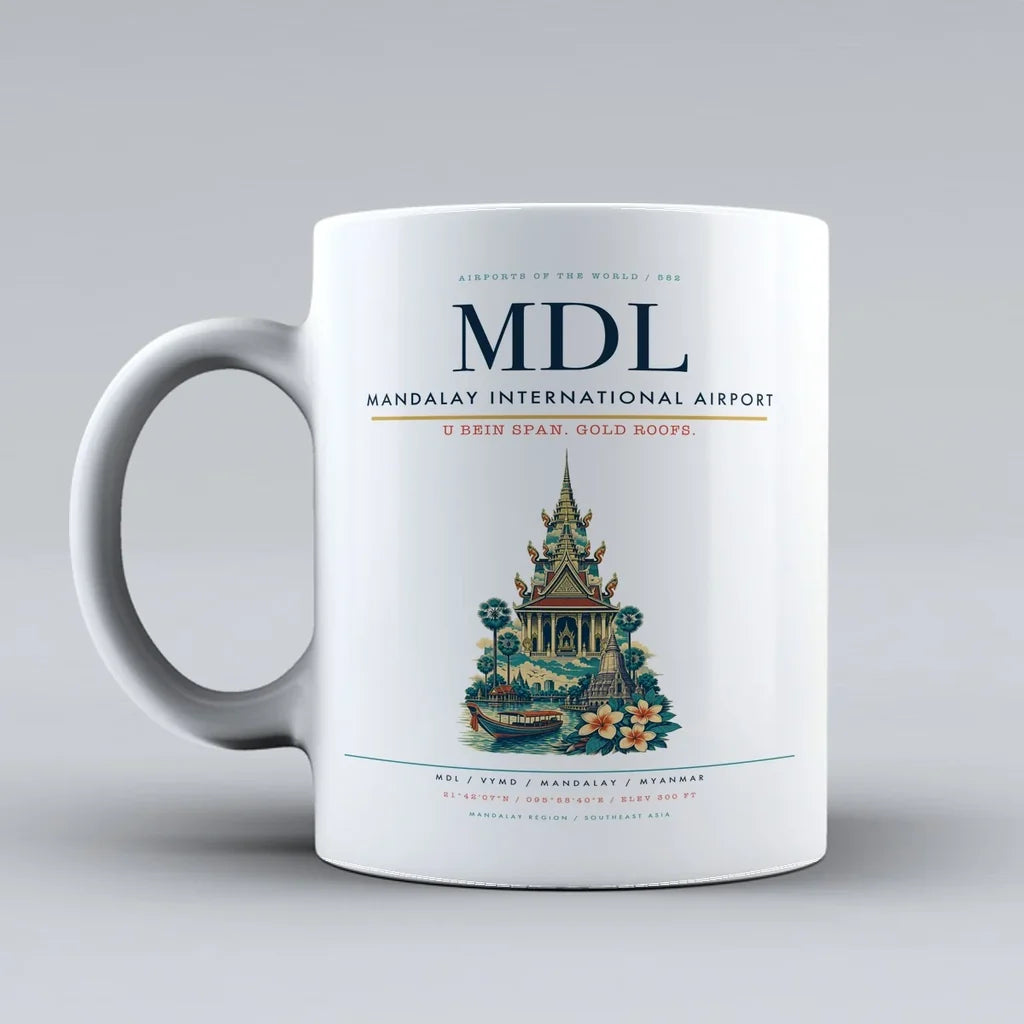 International Airport MDL Mug design on white mandalay