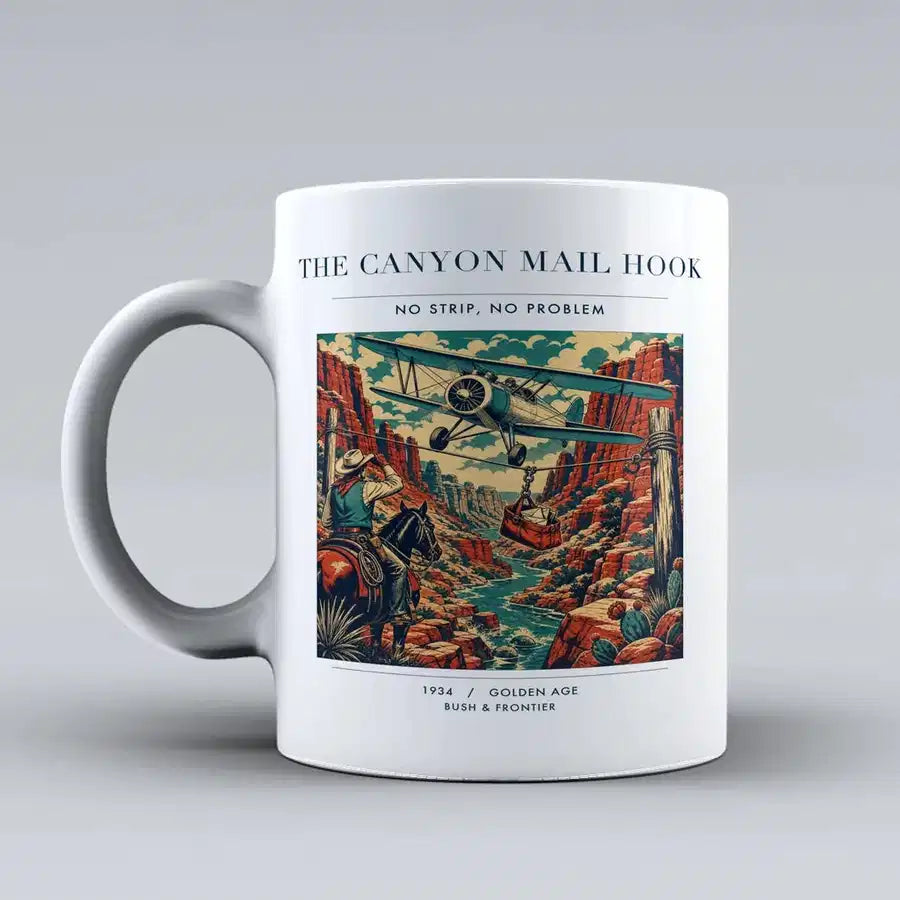 VINTAGE G4285 - The Canyon Mail Hook - Ceramic Mug design on white