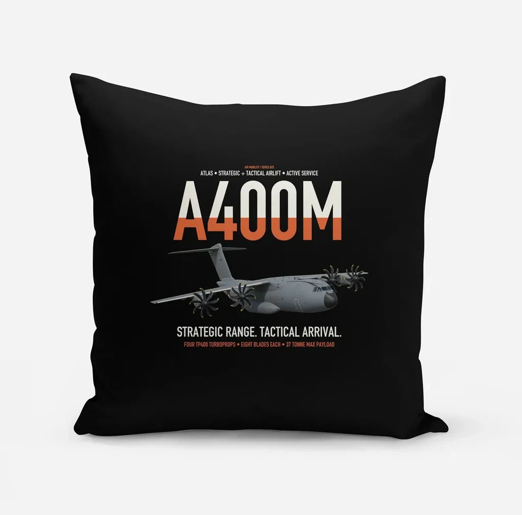 Airbus A400M Atlas design on black pillow