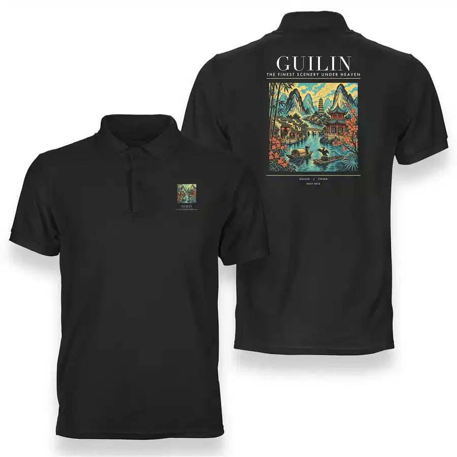 GUILIN - Poster - Double-Side Polo - Black