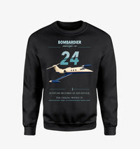 Thumbnail for Bombardier Learjet 24 design on black sweatshirt