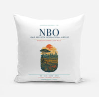 Thumbnail for Nairobi Jomo Kenyatta International Airport (NBO) design on white pillow