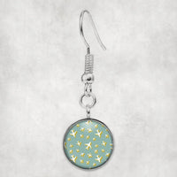 Thumbnail for Side view of Mixed Size Airplanes aviation earrings in hypoallergenic alloy, polished finish.