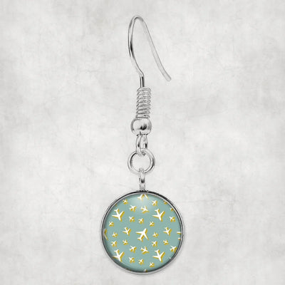 Side view of Mixed Size Airplanes aviation earrings in hypoallergenic alloy, polished finish.