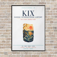Thumbnail for Kansai International Airport Osaka KIX vertical canvas print - framed - white background