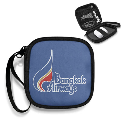 Bangkok Airways Airlines Portable aviation print portable headphone bag, padded polyester.
