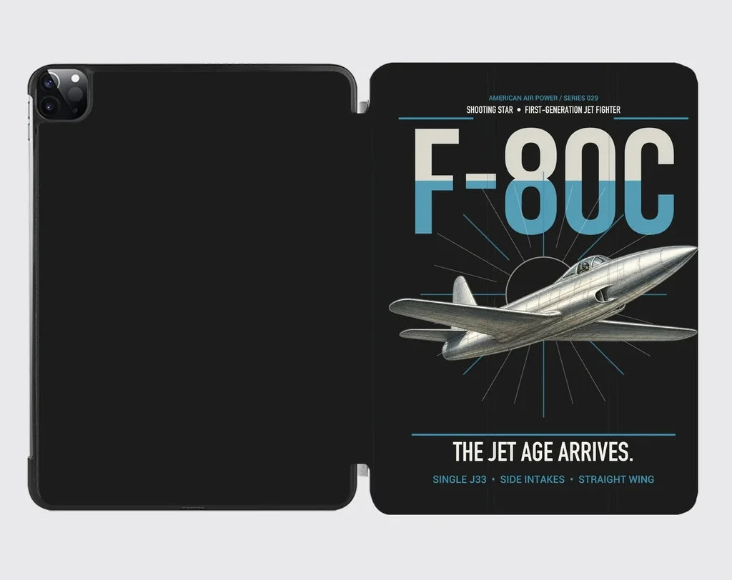 F-80C Shooting Star design on black ipad tablet case