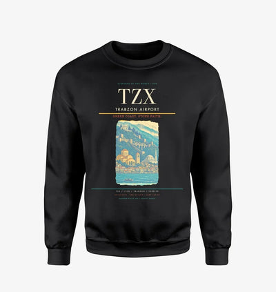 Trabzon Airport (TZX) design on black sweatshirt