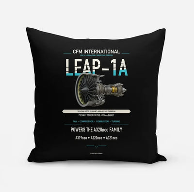 CFM LEAP-1A design on black pillow